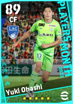 Yuki Ohashi eFootball 2026 player card — 89 OVR CF