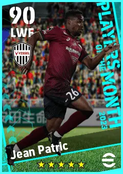 Jean Patric eFootball 2026 player card — 90 OVR LWF