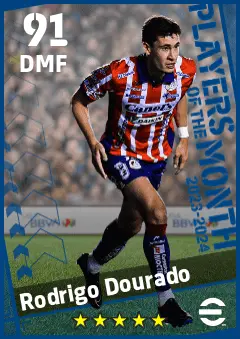 Rodrigo Dourado eFootball 2026 player card — 91 OVR DMF