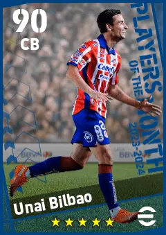 Unai Bilbao eFootball 2026 player card — 90 OVR CB