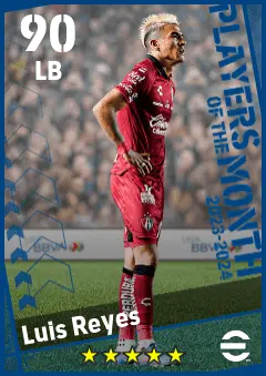Luis Reyes eFootball 2026 player card — 90 OVR LB