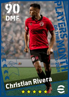 Christian Rivera eFootball 2026 player card — 90 OVR DMF