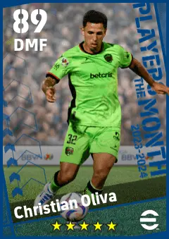 Christian Oliva eFootball 2026 player card — 89 OVR DMF