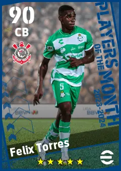 Felix Torres eFootball 2026 player card — 90 OVR CB