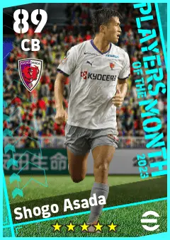 Shogo Asada eFootball 2026 player card — 89 OVR CB