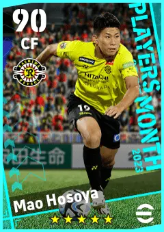 Mao Hosoya eFootball 2026 player card — 90 OVR CF