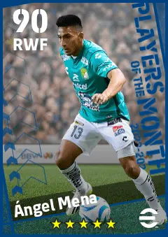 Angel Mena eFootball 2026 player card — 90 OVR RWF