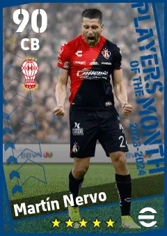 Martin Nervo eFootball 2026 player card — 90 OVR CB