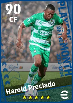 Harold Preciado eFootball 2026 player card — 90 OVR CF
