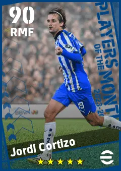 Jordi Cortizo eFootball 2026 player card — 90 OVR RMF