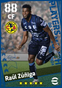 Raul Zuniga eFootball 2026 player card — 88 OVR CF