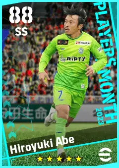 Hiroyuki Abe eFootball 2026 player card — 88 OVR SS