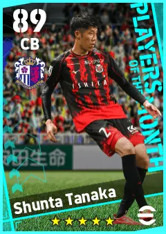 Shunta Tanaka eFootball 2026 player card — 89 OVR CB