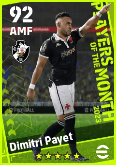 Dimitri Payet eFootball 2026 player card — 92 OVR AMF