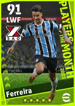 Ferreira eFootball 2026 player card — 91 OVR LWF