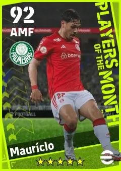 Mauricio eFootball 2026 player card — 92 OVR AMF