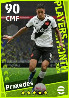 Praxedes eFootball 2026 player card — 90 OVR CMF