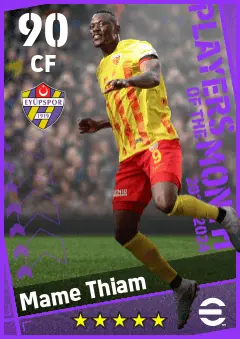 Mame Thiam eFootball 2026 player card — 90 OVR CF