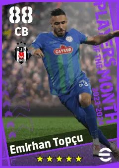 Emirhan Topcu eFootball 2026 player card — 88 OVR CB