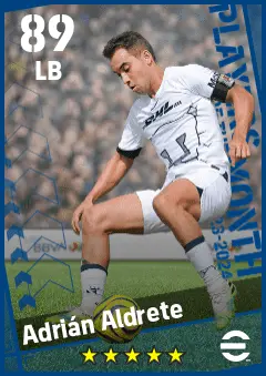 Adrian Aldrete eFootball 2026 player card — 89 OVR LB