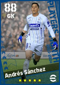 Andres Sanchez eFootball 2026 player card — 88 OVR GK
