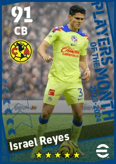 Israel Reyes eFootball 2026 player card — 91 OVR CB