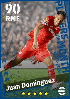 Juan Dominguez eFootball 2026 player card — 90 OVR RMF