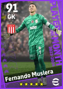 Fernando Muslera eFootball 2026 player card — 91 OVR GK