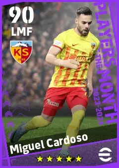 Miguel Cardoso eFootball 2026 player card — 90 OVR LMF