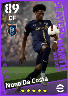 Nuno Da Costa eFootball 2026 player card — 89 OVR CF