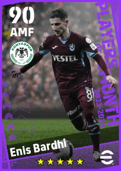 Enis Bardhi eFootball 2026 player card — 90 OVR AMF