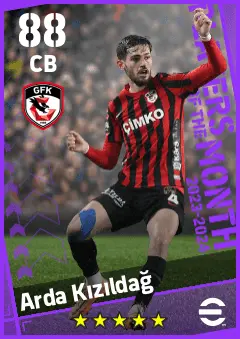 Arda Kizildag eFootball 2026 player card — 88 OVR CB