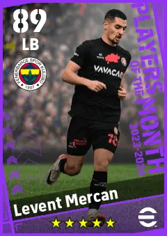 Levent Mercan eFootball 2026 player card — 89 OVR LB
