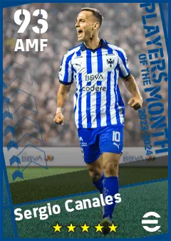 Sergio Canales eFootball 2026 player card — 93 OVR AMF