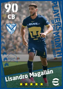 Lisandro Magallan eFootball 2026 player card — 90 OVR CB
