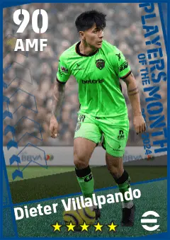 Dieter Villalpando eFootball 2026 player card — 90 OVR AMF