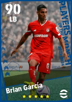 Brian Garcia eFootball 2026 player card — 90 OVR LB