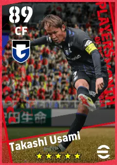 Takashi Usami eFootball 2026 player card — 89 OVR CF