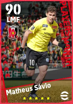 Matheus Savio eFootball 2026 player card — 90 OVR LMF