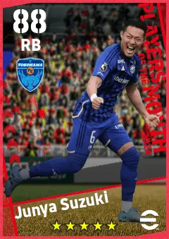 Junya Suzuki eFootball 2026 player card — 88 OVR RB