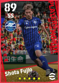 Shota Fujio eFootball 2026 player card — 89 OVR SS