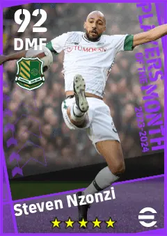 Steven Nzonzi eFootball 2026 player card — 92 OVR DMF