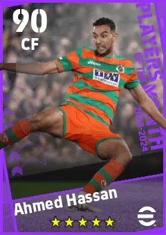 Ahmed Hassan eFootball 2026 player card — 90 OVR CF