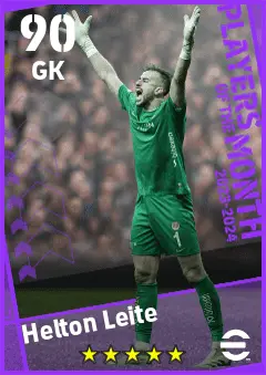 Helton Leite eFootball 2026 player card — 90 OVR GK