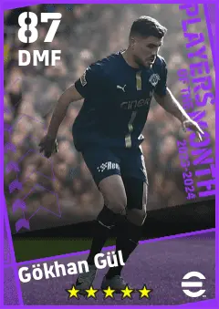 Gokhan Gul eFootball 2026 player card — 87 OVR DMF