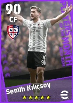 Semih Kilicsoy eFootball 2026 player card — 90 OVR CF