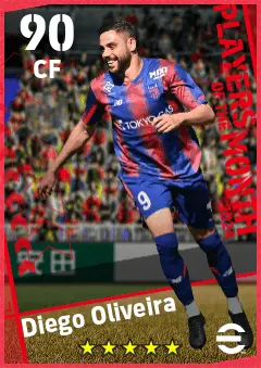 Diego Oliveira eFootball 2026 player card — 90 OVR CF