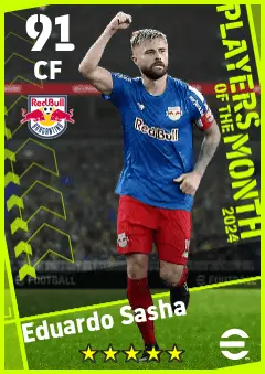 Eduardo Sasha eFootball 2026 player card — 91 OVR CF