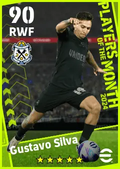 Gustavo Silva eFootball 2026 player card — 90 OVR RWF