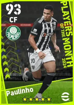 Paulinho eFootball 2026 player card — 93 OVR CF
